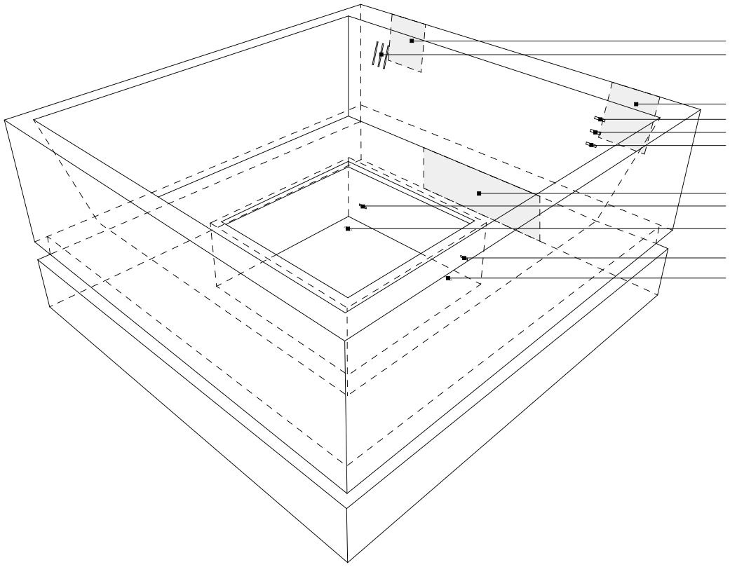 STIG freestanding, dimensioned drawing