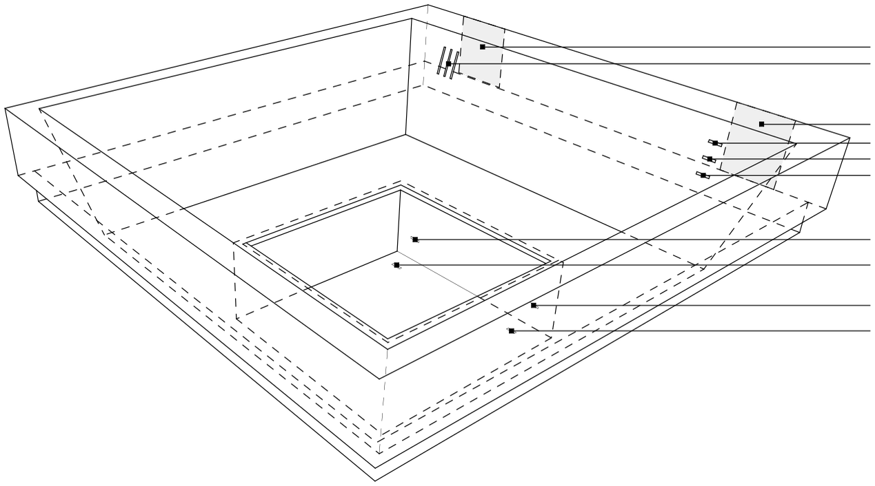 STIG recessed, dimensioned drawing